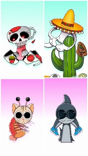 Cartoon Characters with Unique Designs