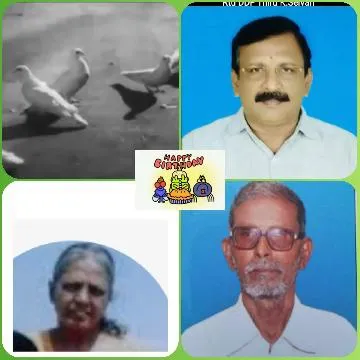 Pigeons and Happy Onam Illustration