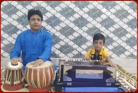 Musical Duo With Tabla And Harmonium
