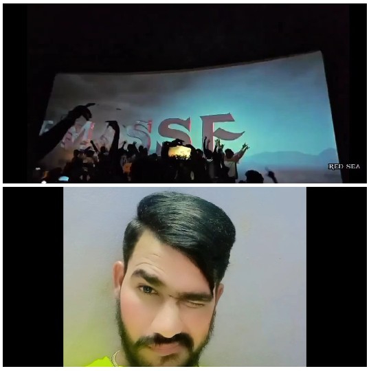 Crowd at Event and Winking Selfie