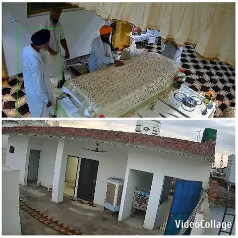 People in Room and Outdoor Scene
