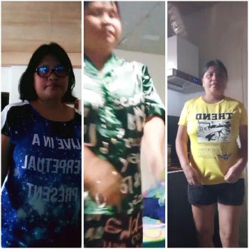 Outfits Showcased in a Kitchen