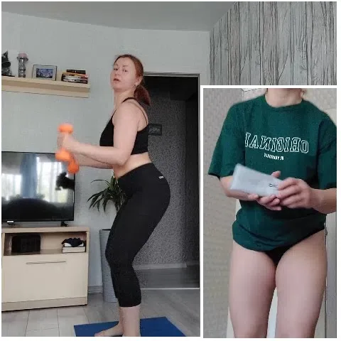 Workout Session with Dumbbells Indoors
