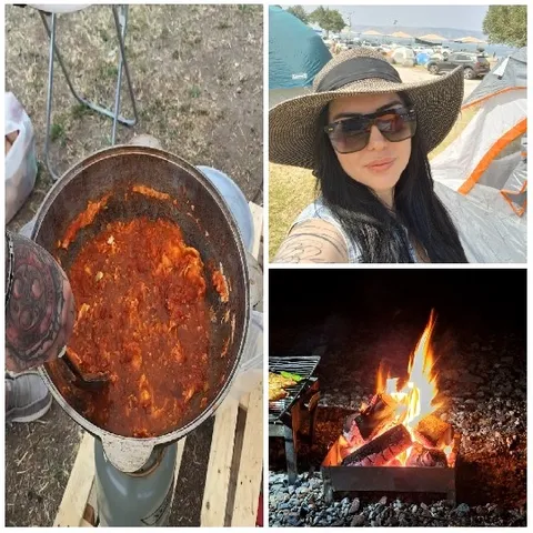 Cooking Outdoors and Camping Scenes