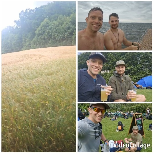 Men by Lake and Campsite