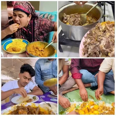 Food and People Enjoying a Meal