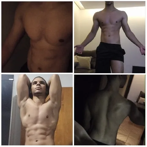 Muscular Man Posing Indoors