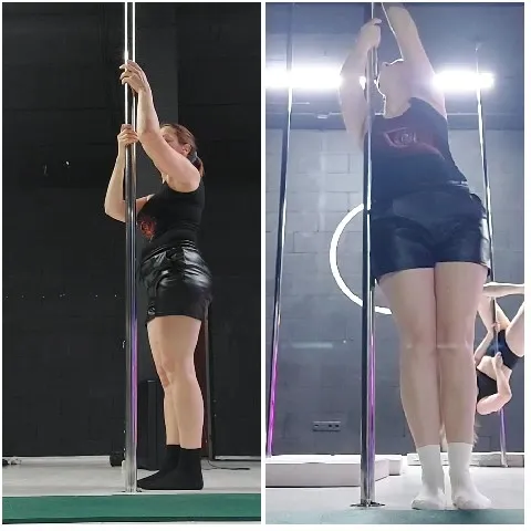 Pole Dancing Practice in Studio