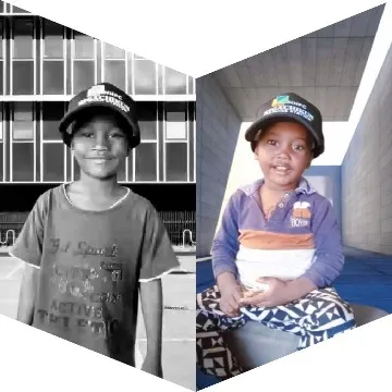 Child in Modern Building Setting