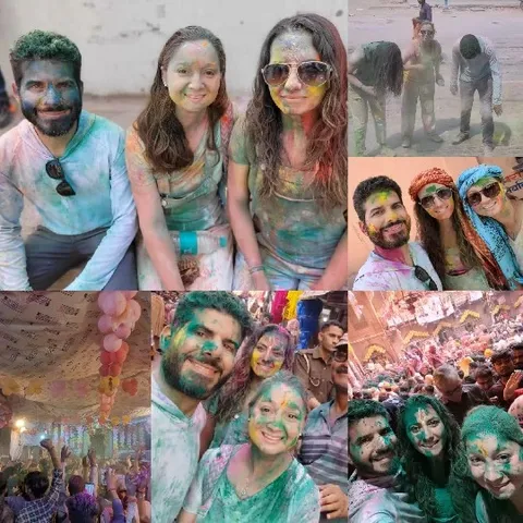Festival Celebration with Colorful Powders