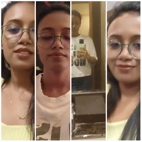 Person with Glasses in Various Poses