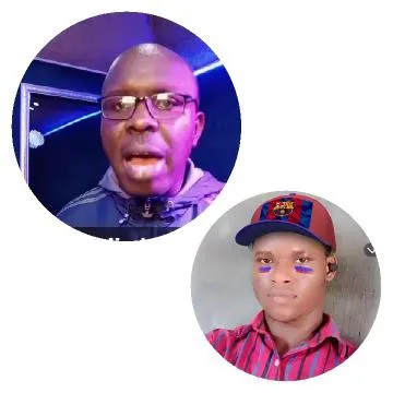 Two People in Circular Frames