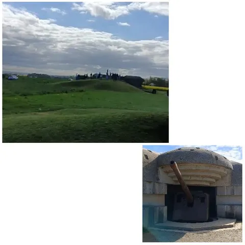 Group on Hill by Historic Structure