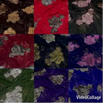 Fabric Swatches with Floral Embroidery
