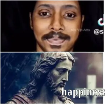 Neutral Expression and Jesus Statue