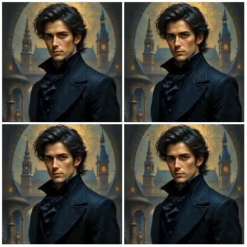 Man in Formal Coat with Gothic Background