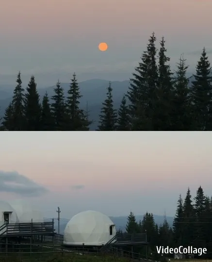 Sunrise Over Forest and Domes