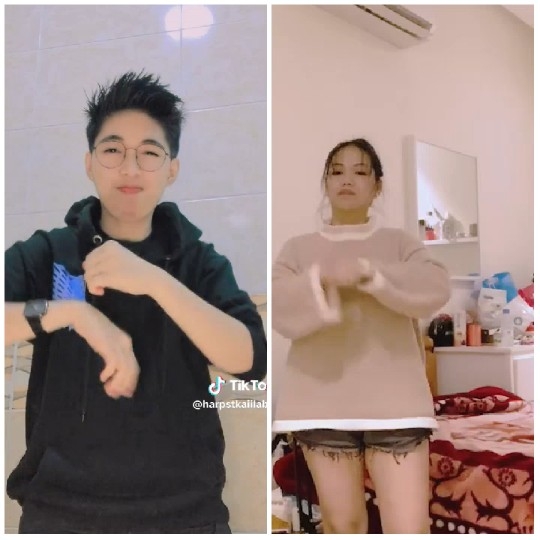 Two People in Different Settings