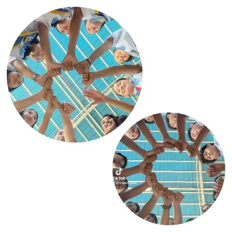 Teamwork Under Blue Canopy