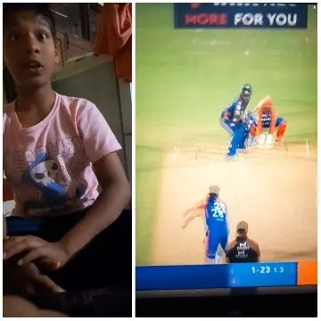 Young Person Surprised at Cricket Match
