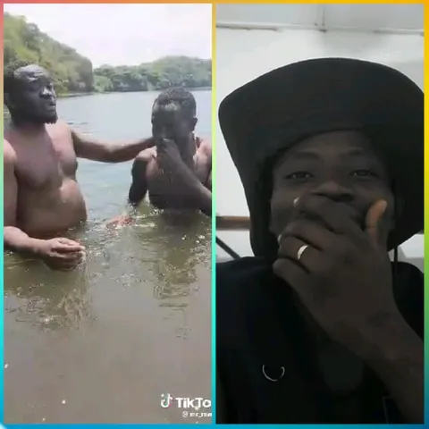 Friends in Water and Amused Reaction