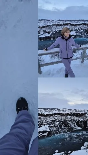 Snowy Landscapes and Waterfall Views