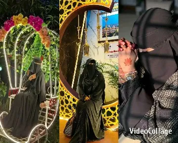 Person in Niqab in Various Settings
