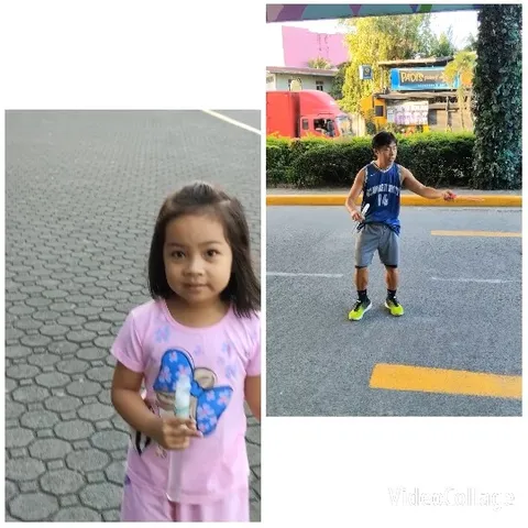 Child and Basketball Player on Street