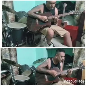 Musician Playing Guitar Indoors