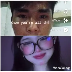 Young Man with Lyrics and Smiling Woman
