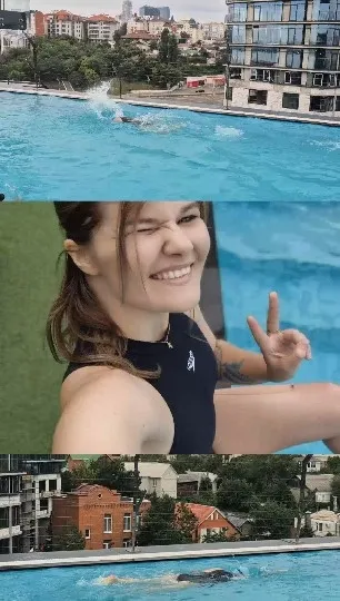 Swimming in Rooftop Pool