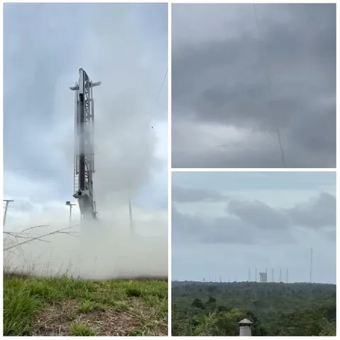 Rocket Launch and Cloudy Sky