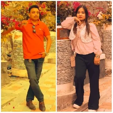 Man and Woman by Stone Wall