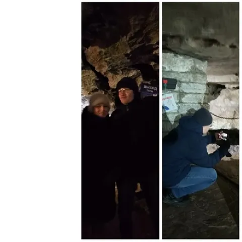 Posing in a Dimly Lit Cave