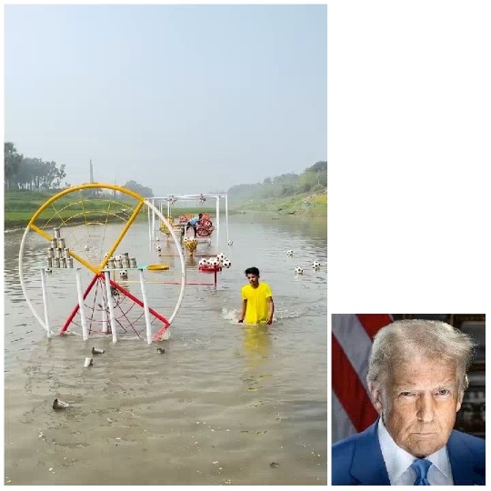 Man in Water Near Structure