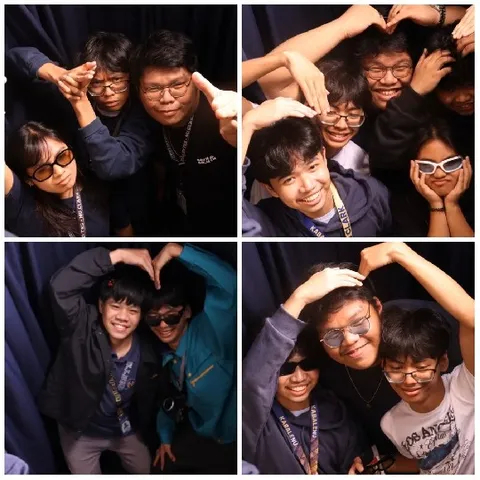 Playful Group Posing in Photobooth