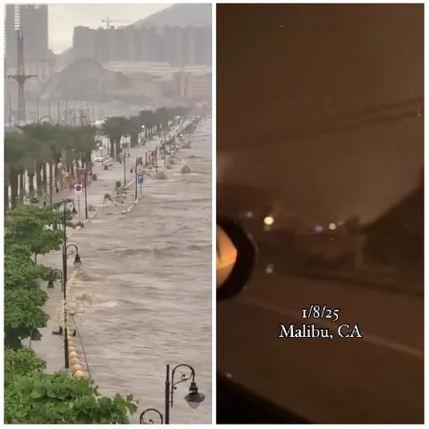 Flooded Street and Stormy Window