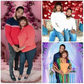 Couple Posing with Floral Backgrounds