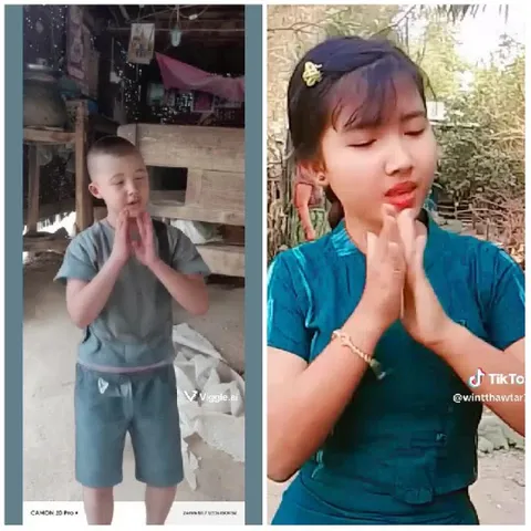 Children Greeting in Different Outfits