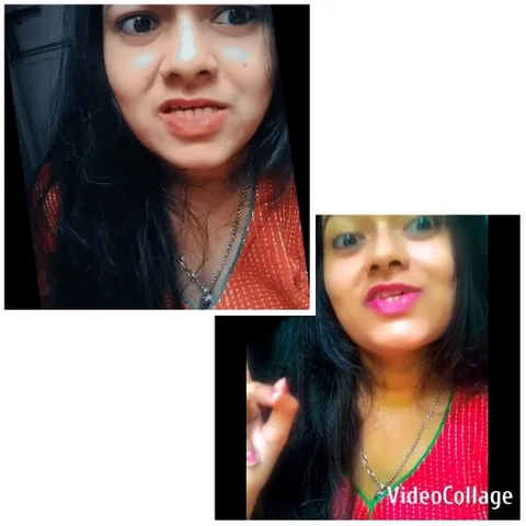 Woman with Expressions in Red Top