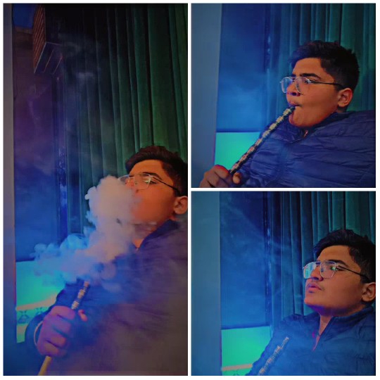 Young Person Enjoying Hookah