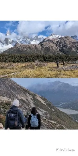 Hikers Walking in Mountain Landscape