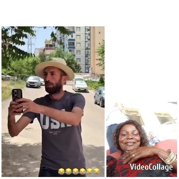 Selfie on Street with Smiling Woman