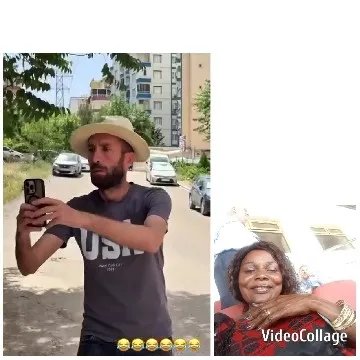 Selfie on Street with Smiling Woman
