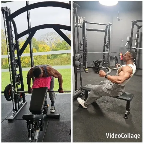 Gym Workout with Barbell and Towel
