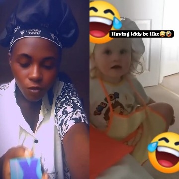Focused Person and Chef Hat Child
