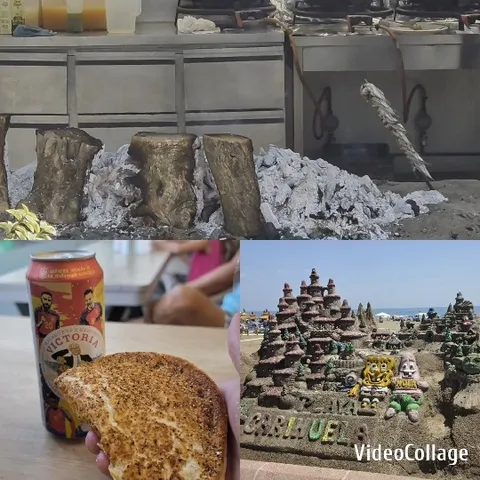 Grill Setup with Beach Sand Sculptures