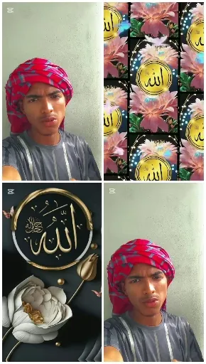 Person with Headscarf and Floral Designs