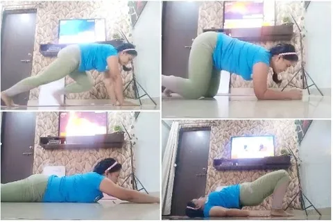 Person Practicing Yoga in Living Room