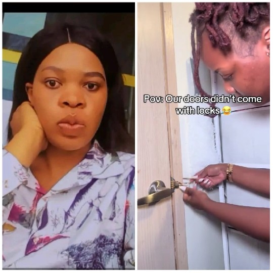 Person Resting Head and Door Lock